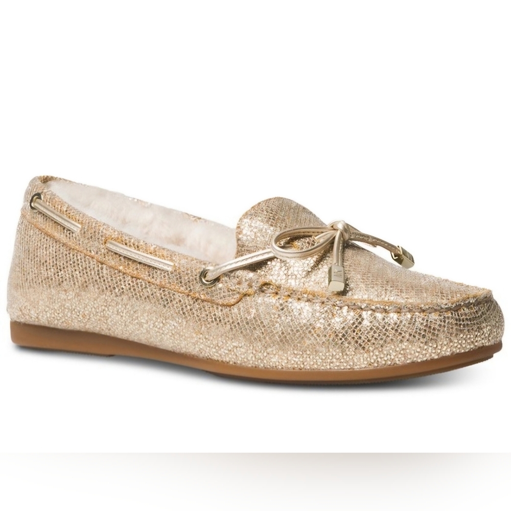 Michael Kors Glitter/Sherpa Moccasins sz 9.5